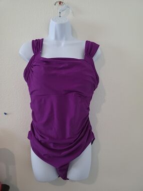 Plum Ruched Women’s Camisole Tankini Top